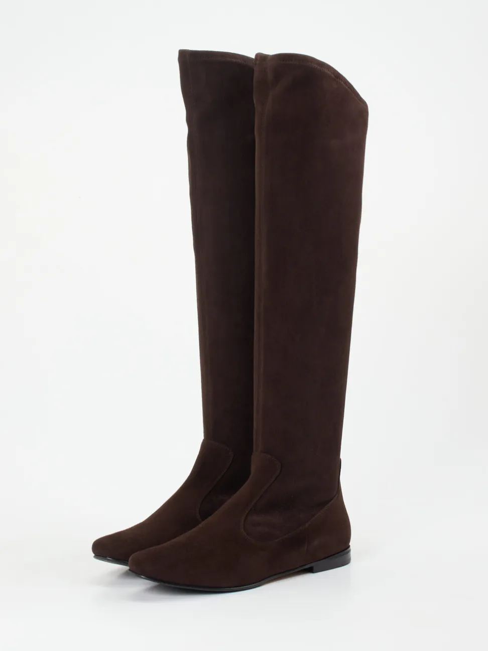 Unützer – Overknee-Stiefel aus Veloursleder Dunkelbraun