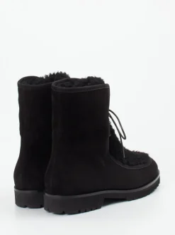 Unützer – Schnürstiefelette aus Veloursleder schwarz