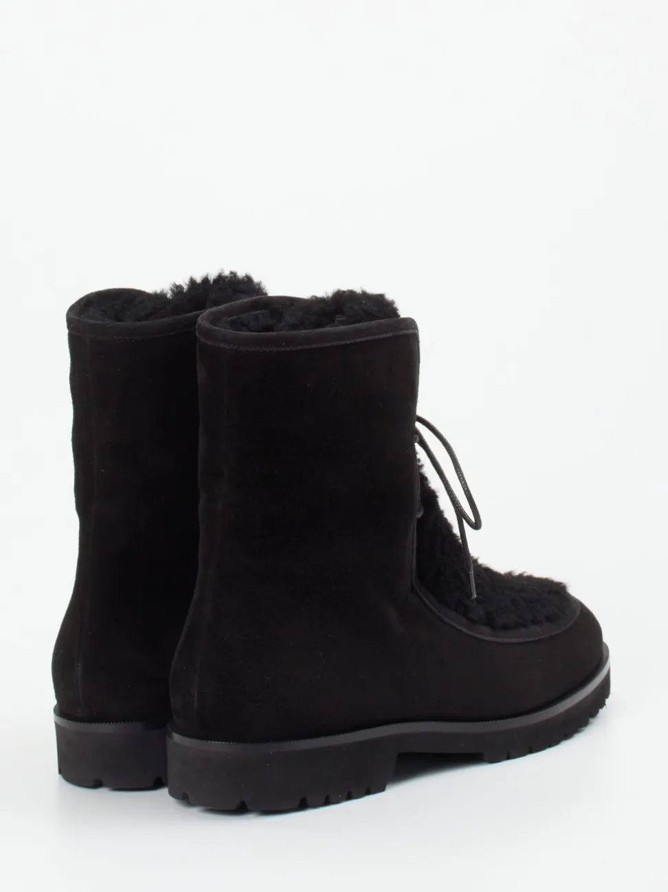 Unützer – Schnürstiefelette aus Veloursleder schwarz