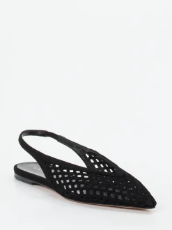 Unützer – Slingback-Ballerinas aus Veloursleder Schwarz