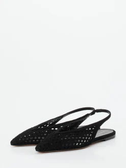 Unützer – Slingback-Ballerinas aus Veloursleder Schwarz