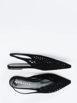 Unützer – Slingback-Ballerinas aus Veloursleder Schwarz