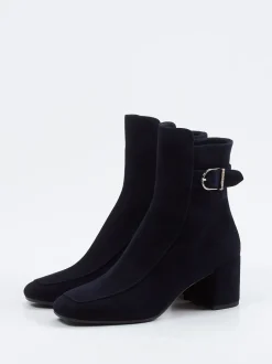 Unützer – Stiefelette aus Veloursleder tiefdunkelblau