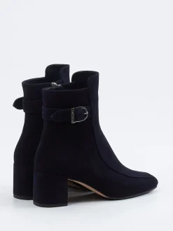 Unützer – Stiefelette aus Veloursleder tiefdunkelblau