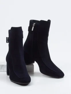 Unützer – Stiefelette aus Veloursleder tiefdunkelblau
