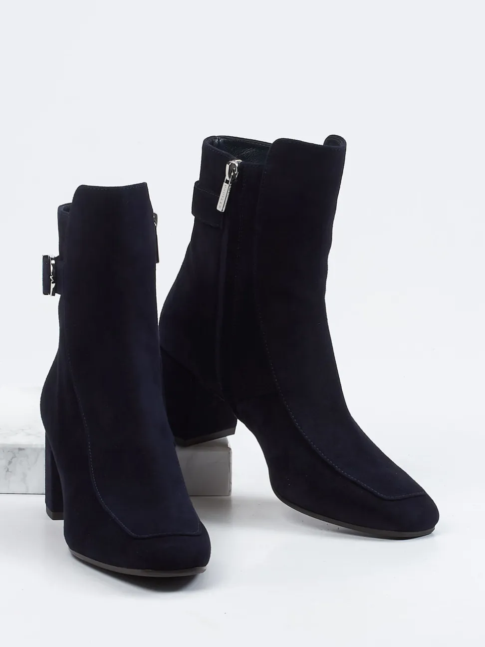 Unützer – Stiefelette aus Veloursleder tiefdunkelblau