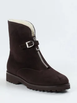 Unützer – Stiefeletten aus Veloursleder dunkelbraun