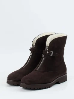 Unützer – Stiefeletten aus Veloursleder dunkelbraun