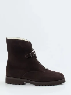 Unützer – Stiefeletten aus Veloursleder dunkelbraun