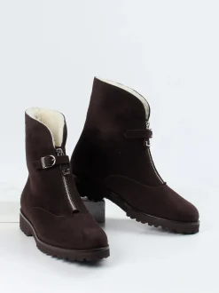 Unützer – Stiefeletten aus Veloursleder dunkelbraun