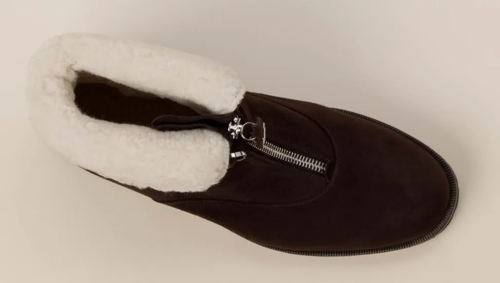 Unützer – Stiefeletten aus Veloursleder dunkelbraun