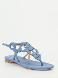 Unützer – Zehentrenner-Sandale aus Kalbleder jeansblau