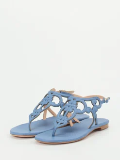 Unützer – Zehentrenner-Sandale aus Kalbleder jeansblau