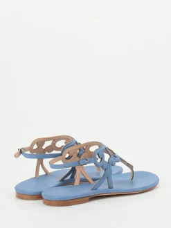 Unützer – Zehentrenner-Sandale aus Kalbleder jeansblau