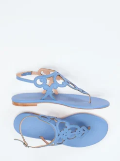 Unützer – Zehentrenner-Sandale aus Kalbleder jeansblau