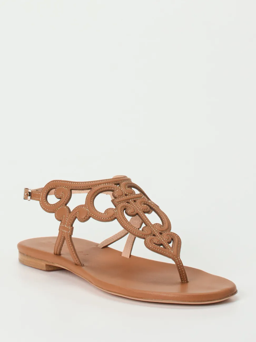 Unützer – Zehentrenner-Sandalen aus Kalbleder cognac