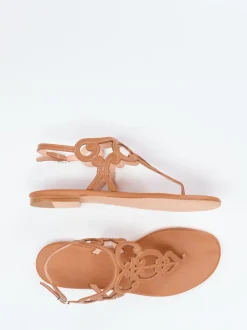 Unützer – Zehentrenner-Sandalen aus Kalbleder cognac
