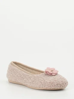 Varomed – Ballerina-Hausschuh aus Textil in Altrosa