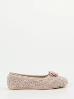 Varomed – Ballerina-Hausschuh aus Textil in Altrosa