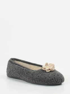 Varomed – Ballerina-Hausschuh aus Textil anthrazit