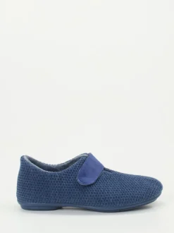Varomed – Klett-Hausschuh aus strukturiertem Textil Dunkelblau