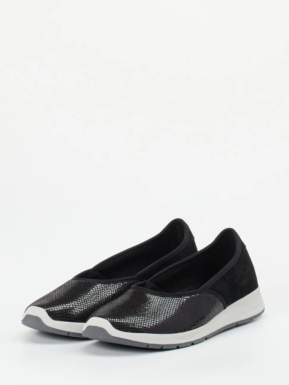 Varomed – Komfort-Ballerina aus Stretch und Veloursleder