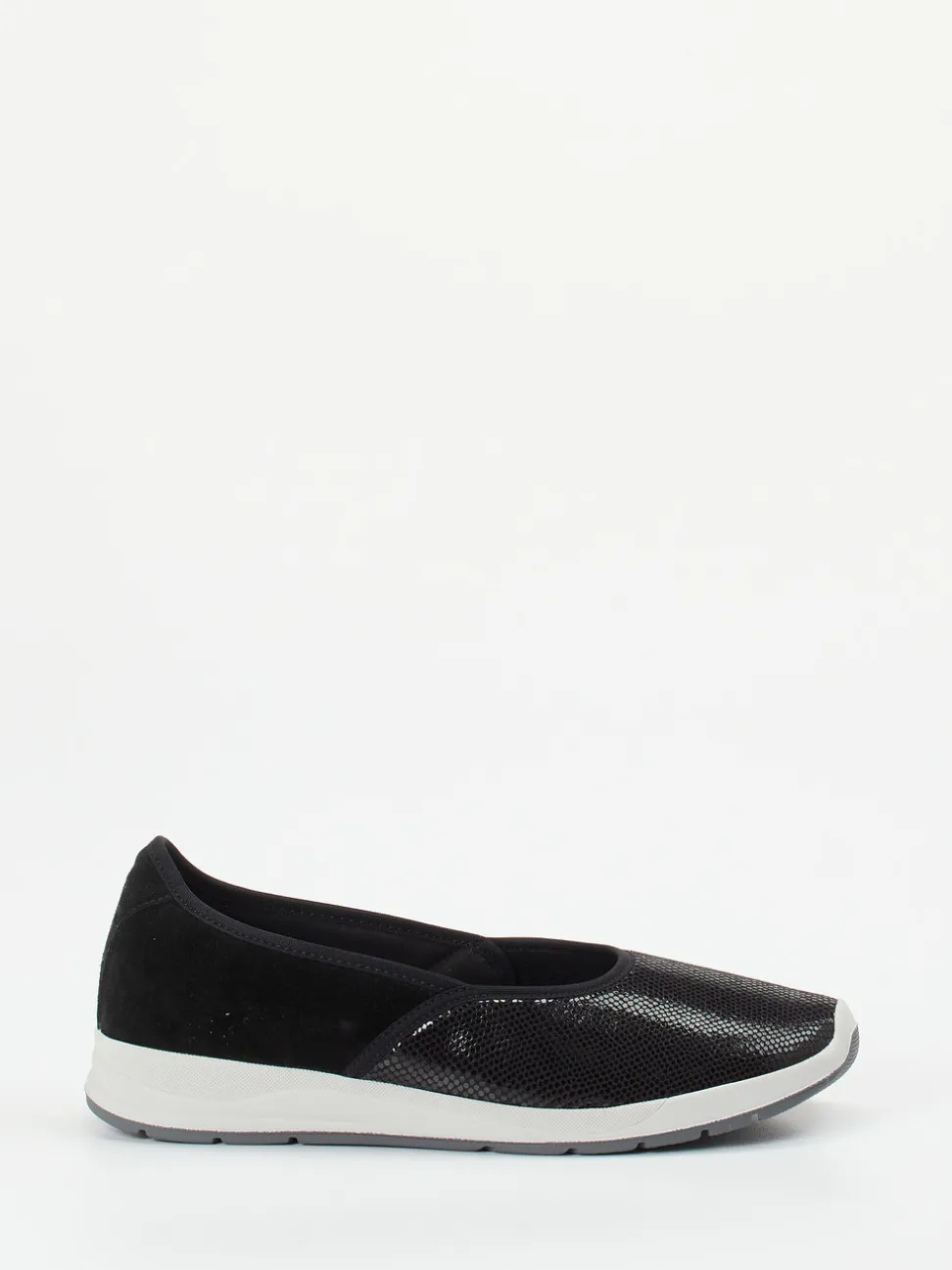 Varomed – Komfort-Ballerina aus Stretch und Veloursleder