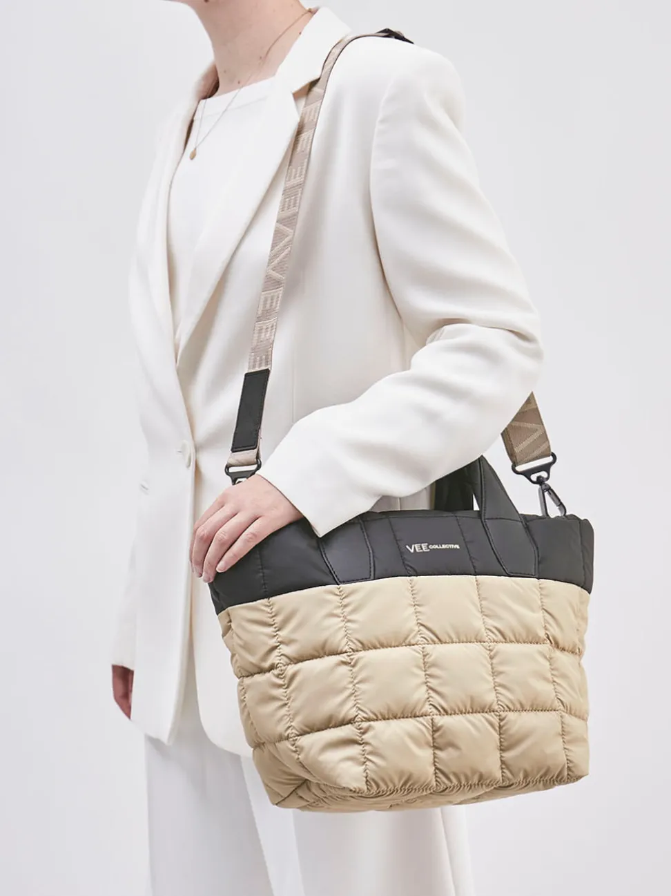 VeeCollective Berlin – Shopper aus Ripstop-Nylon Beige