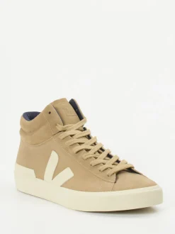 Veja – Mid-Top-Sneaker aus Veloursleder beige