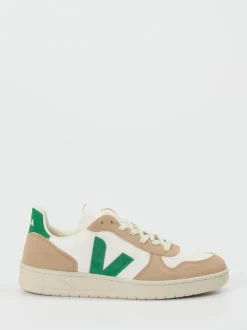 VEJA – Sneaker aus Kalbleder und Wildleder beige