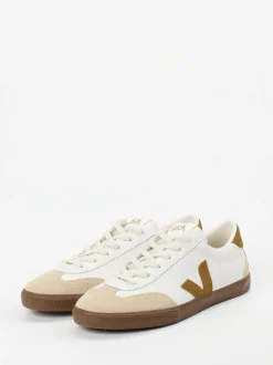 VEJA – Sneaker aus Leder mit Veloursdetails Weiß