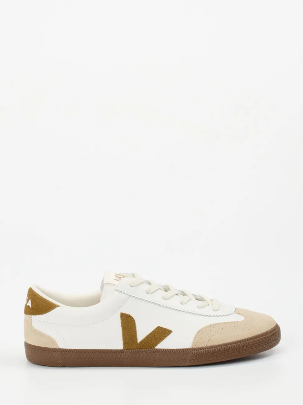 VEJA – Sneaker aus Leder mit Veloursdetails Weiß
