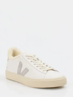Veja – Sneaker aus Leder mit Wollfutter cremeweiß
