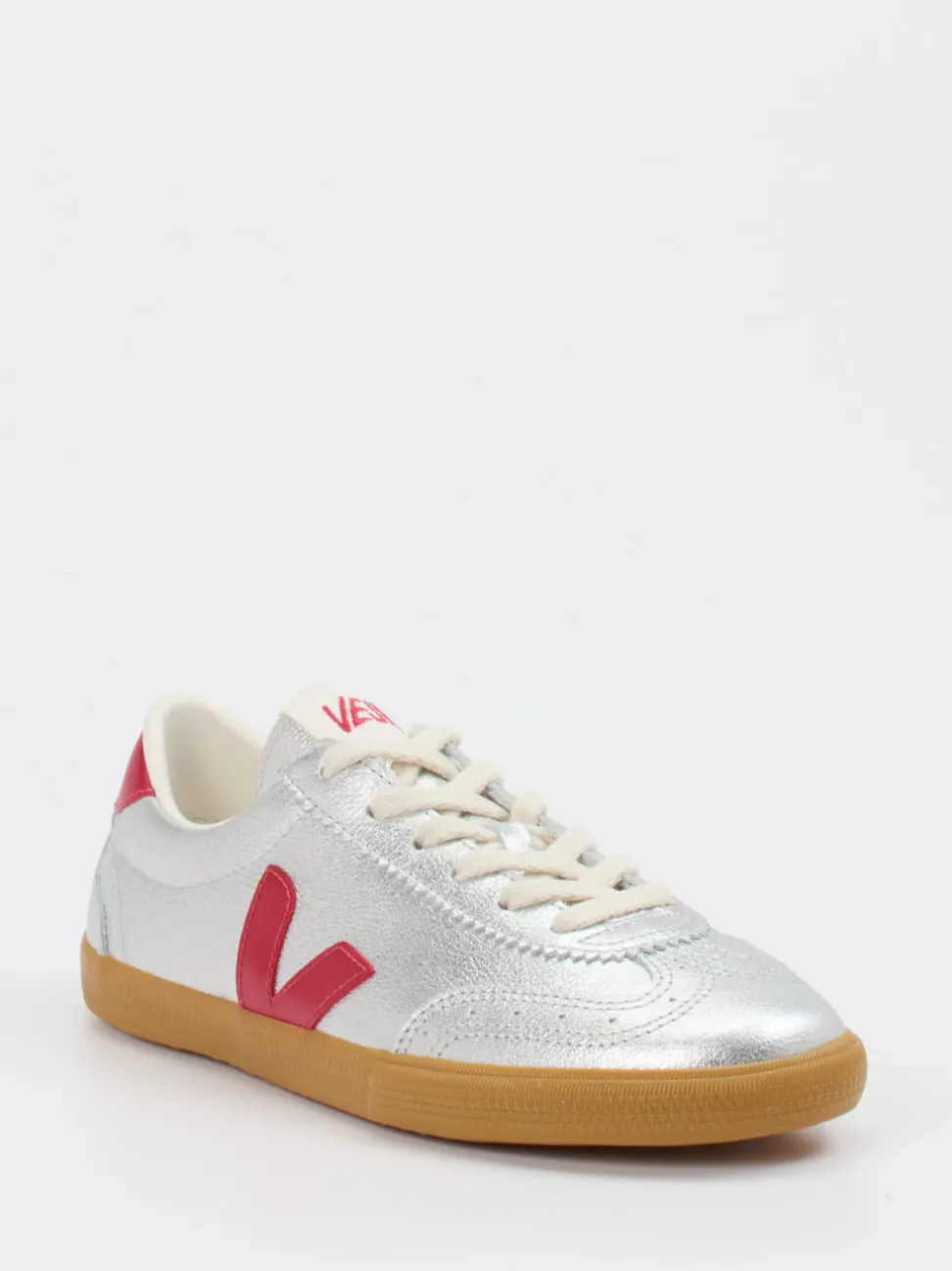 VEJA – Sneaker aus Leder silberfarben