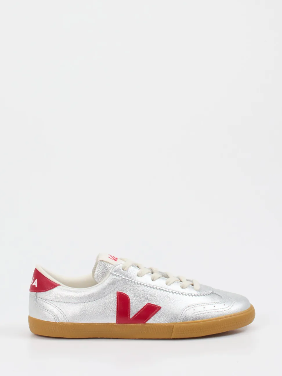 VEJA – Sneaker aus Leder silberfarben