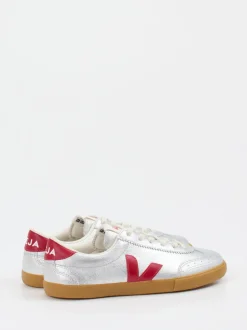 VEJA – Sneaker aus Leder silberfarben