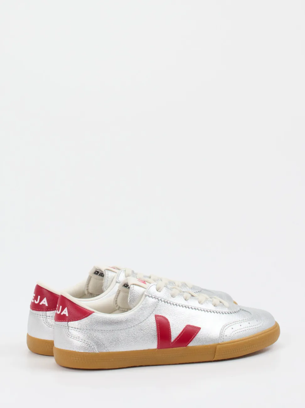 VEJA – Sneaker aus Leder silberfarben