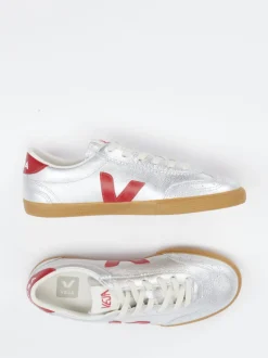 VEJA – Sneaker aus Leder silberfarben