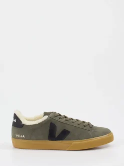 VEJA – Sneaker aus Veloursleder in Olivgrün