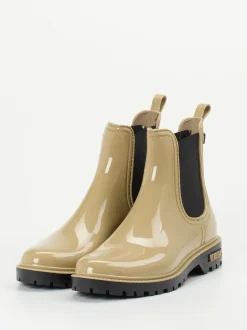 Verbenas – Chelsea Boots aus glänzendem Synthetik beige