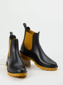 Verbenas – Chelsea Boots aus Synthetik Schwarz-Senfgelb