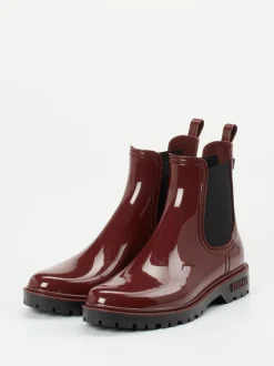 Verbenas – Chelsea Boots aus glänzendem Synthetik Bordeauxrot