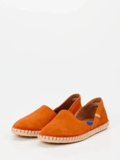 Verbenas – Espadrilles aus Veloursleder Mandarine
