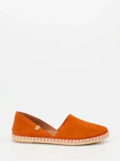 Verbenas – Espadrilles aus Veloursleder Mandarine