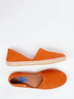 Verbenas – Espadrilles aus Veloursleder Mandarine