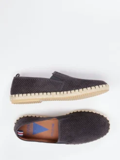 Verbenas – Espadrilles aus Veloursleder dunkelgrau
