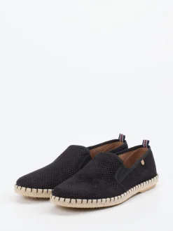 Verbenas – Espadrilles aus Leder mit Lochmuster schwarz