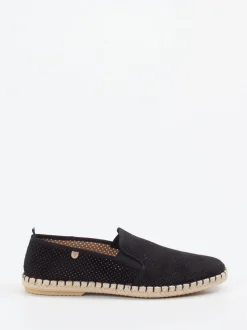 Verbenas – Espadrilles aus Leder mit Lochmuster schwarz