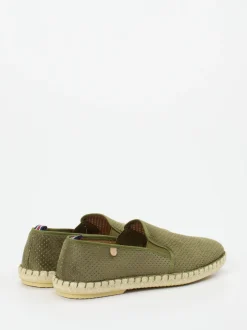 Verbenas – Espadrilles aus Veloursleder Olivgrün