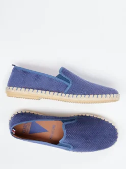 Verbenas – Espadrilles aus Leder in Jeansblau